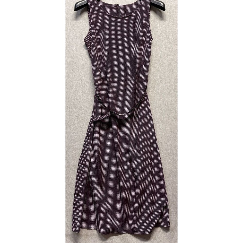 Leslie Belle Womens Polka Dot Maxi Dress Size 8 Black Pink Sleeveless